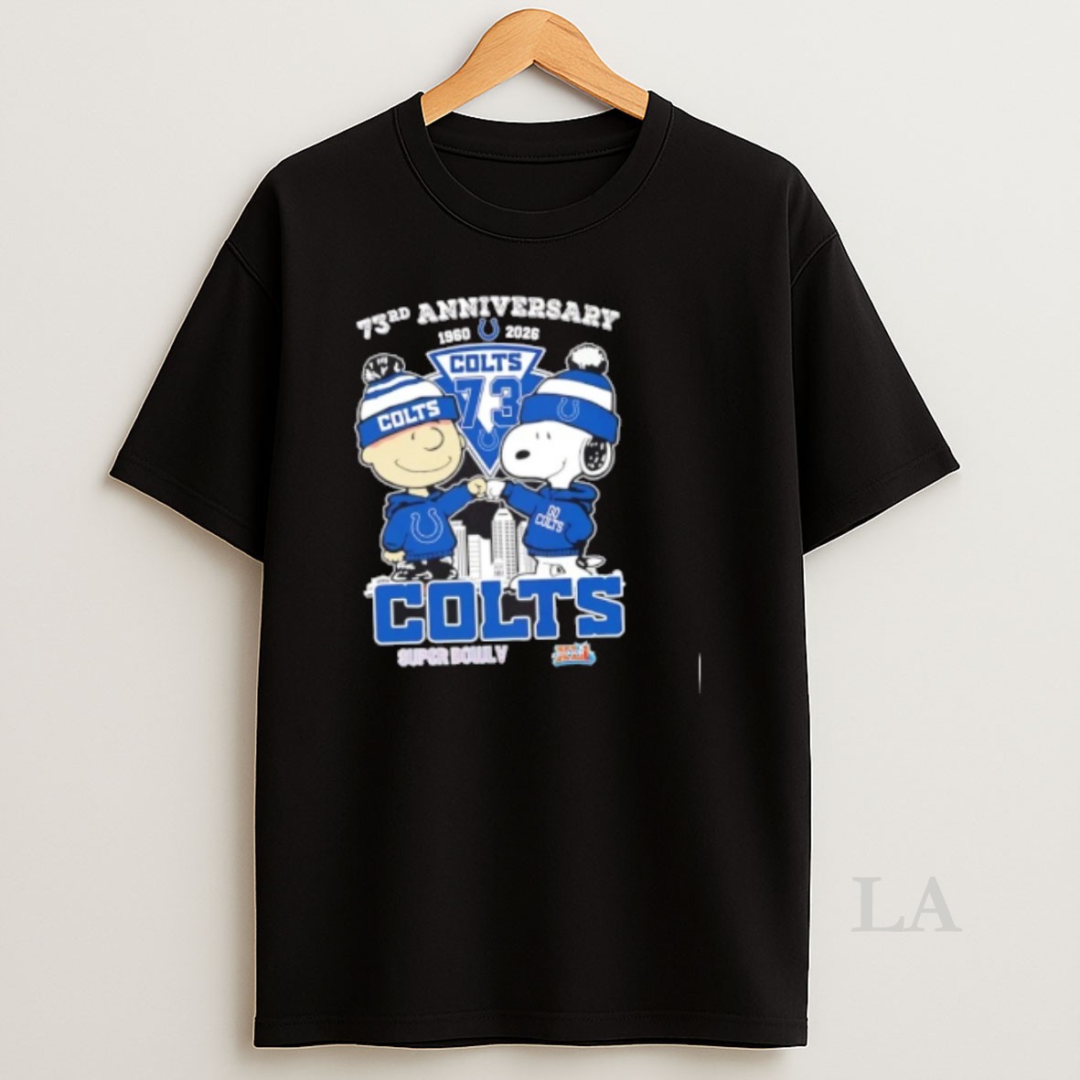 Original Charlie Brown And Snoopy Super Bowl 73rd Anniversary 1960 2026 Indianapolis Colts Football Skyline Shirt