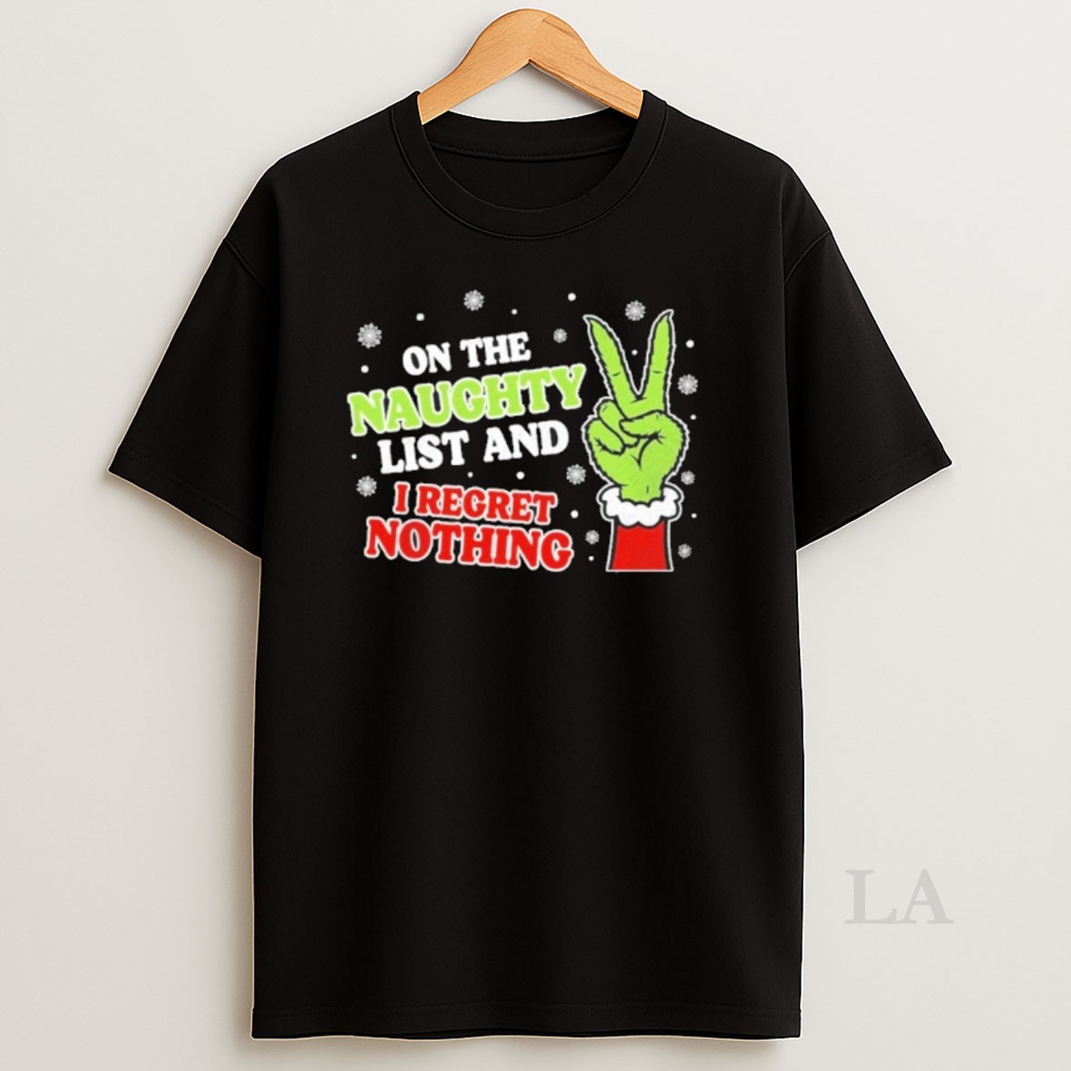 Original Christmas On Naughty List I Regret Nothing Xmas Shirt