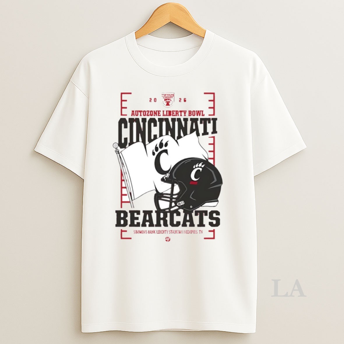 Original Cincinnati Bearcats 2026 Autozone Liberty Bowl Helmet Circle Shirt