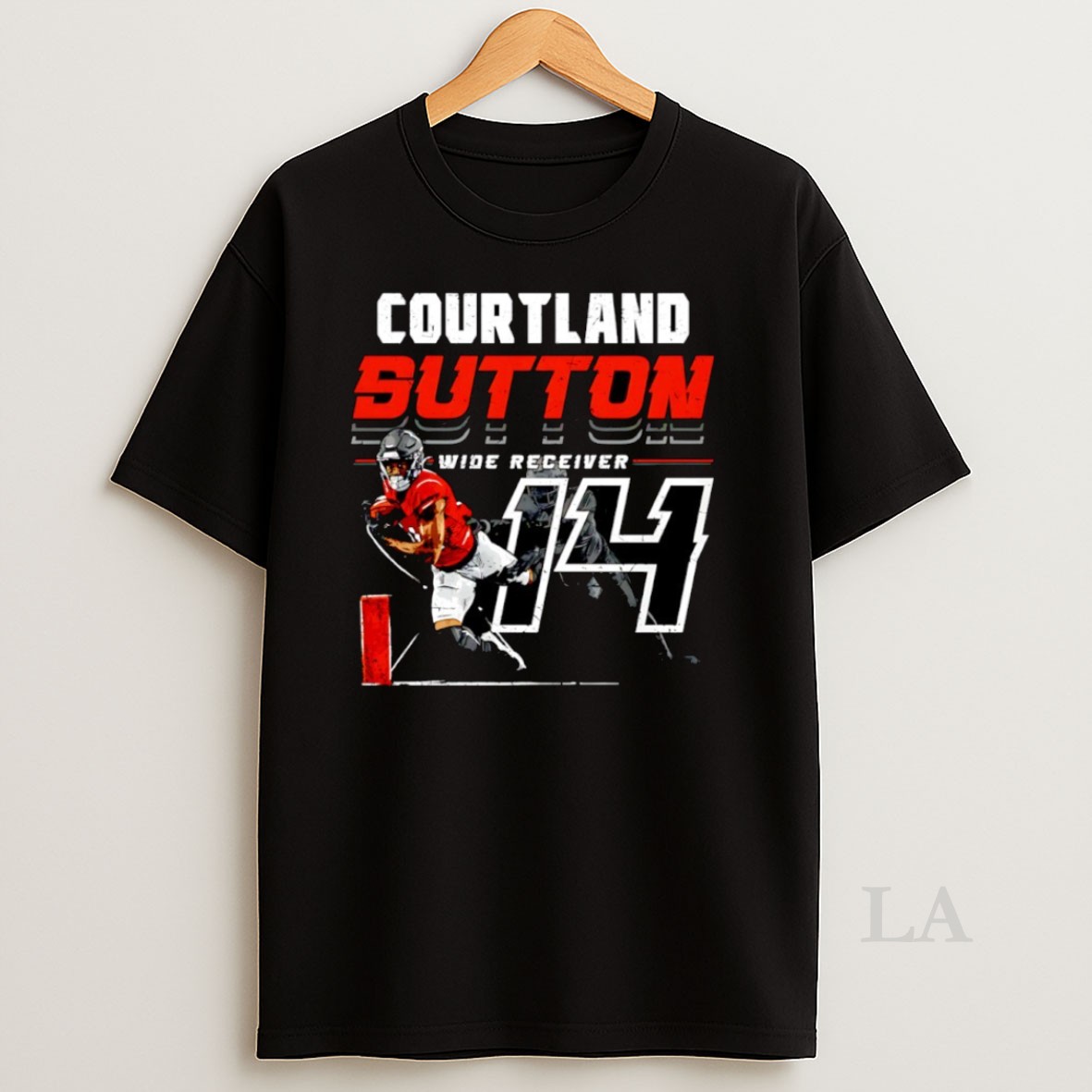 Original Courtland Sutton Player Name Denver Broncos Football Signature Shirt