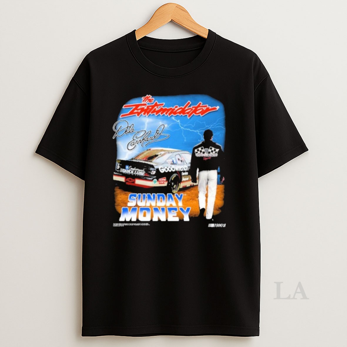 Original Dale Earnhardt The Intimidator Sports Sunday Money Checkered Flag Nascar Shirt