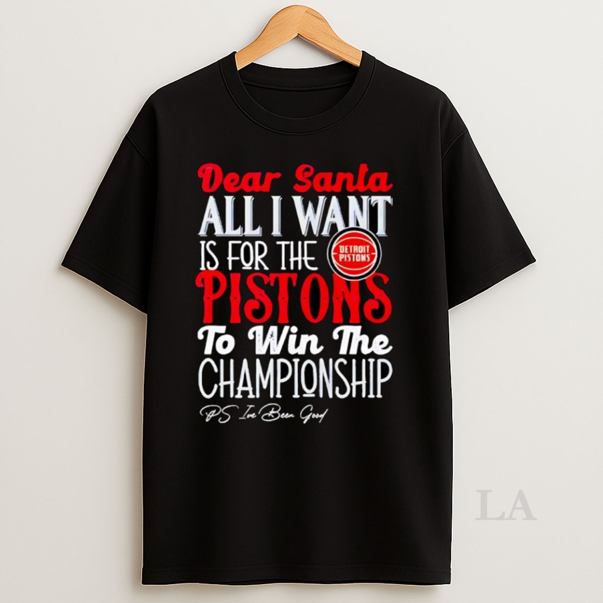 Original Dear Santa All I Want Is For The Detroit Pistons Nba To Win The Championship Shirt