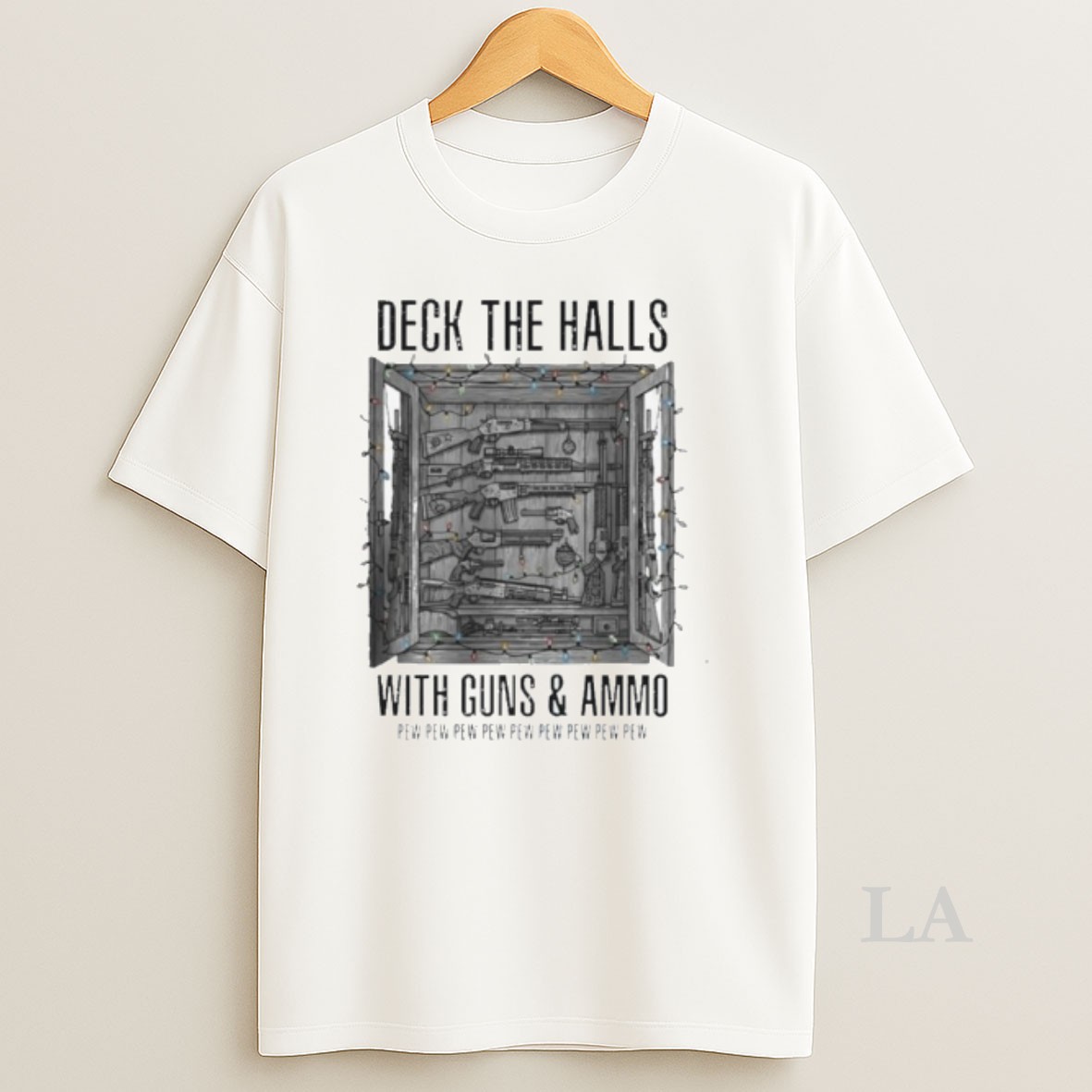 Original Deck The Halls With Guns And Ammo Pew Pew Pew Pew Pew Shirt