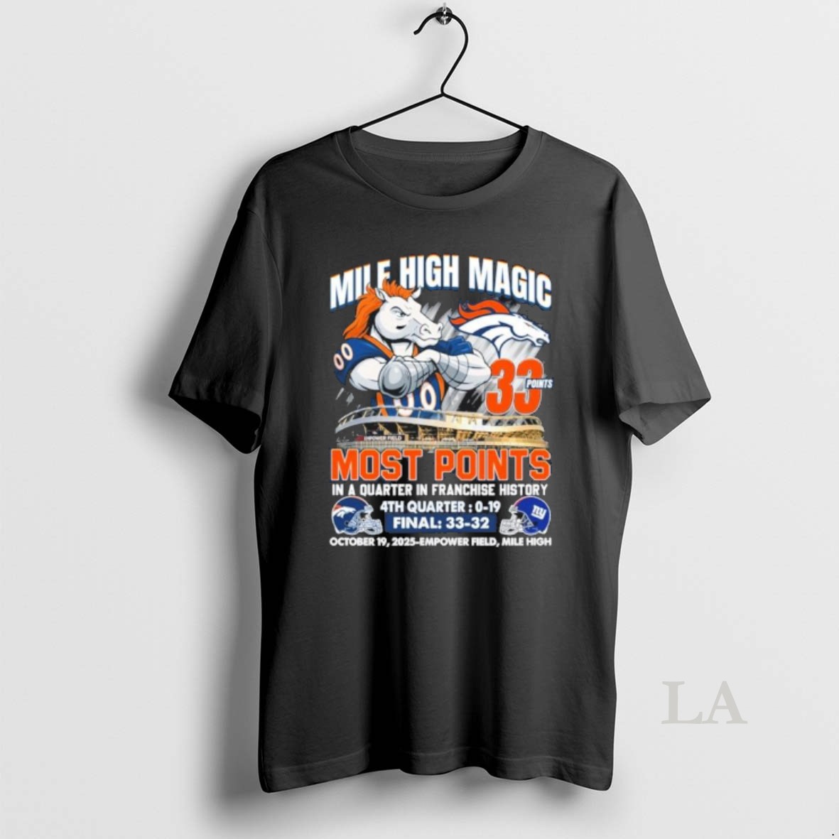 Original Denver Broncos Mile High Magic 33 Points Beat Giants Shirt
