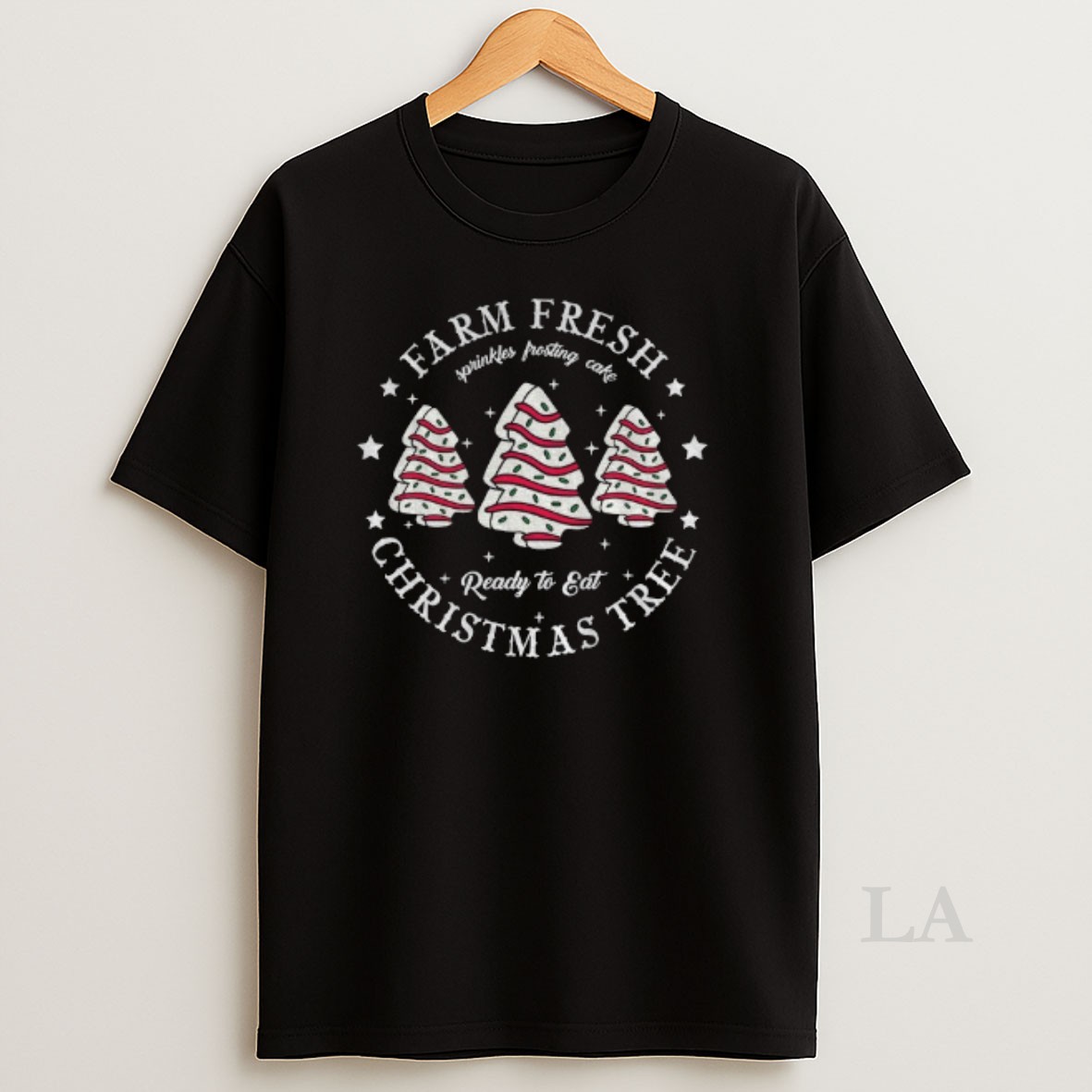 Original Farm Fresh Christmas Tree Cake Ready To Eat Merry Xmas Shirt