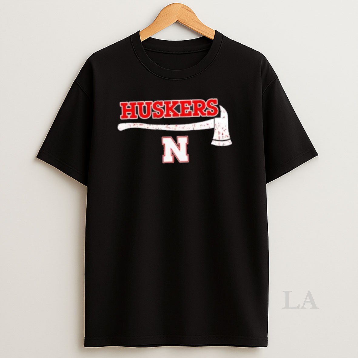 Original Firefighter Fire Dept Always Ready Nebraska Huskers 2 Sided Shirt