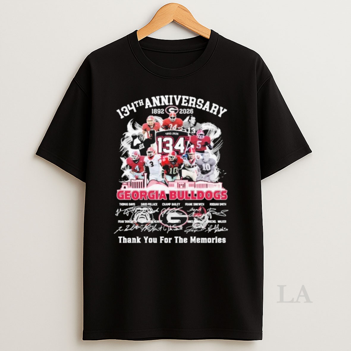 Original Georgia Bulldogs 134th Anniversary 1892 2026 Thank You For The Memories Signatures Shirt