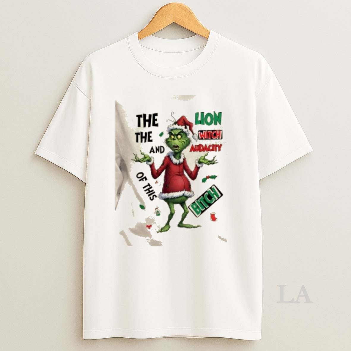 Original Grinch The Lion The Witch And The Audacity Of This Bitch Christmas Shirt