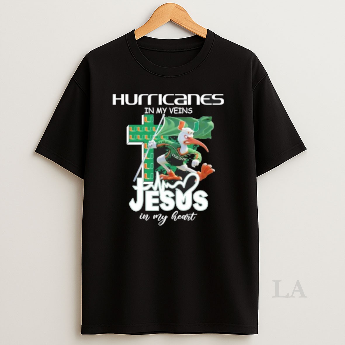 Original Hurricanes In My Veins Mascot Jesus In My Heart Shirt