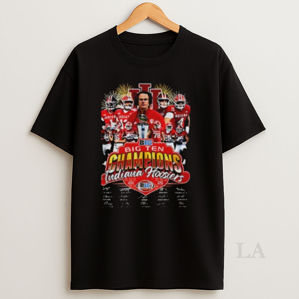 Original Indiana Hoosiers Red 2025 Big Ten Football Champions Signature Shirt