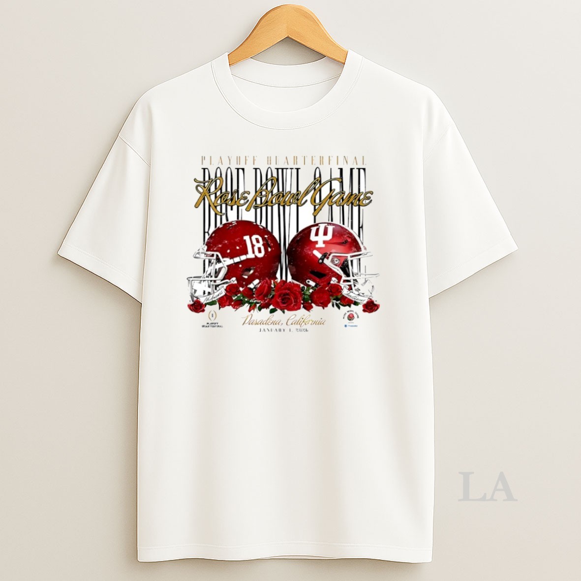 Original Indiana Hoosiers Vs Alabama Crimson Tide 2026 Playoff Quarterfinal Rose Bowl Game Helmet Circle Shirt