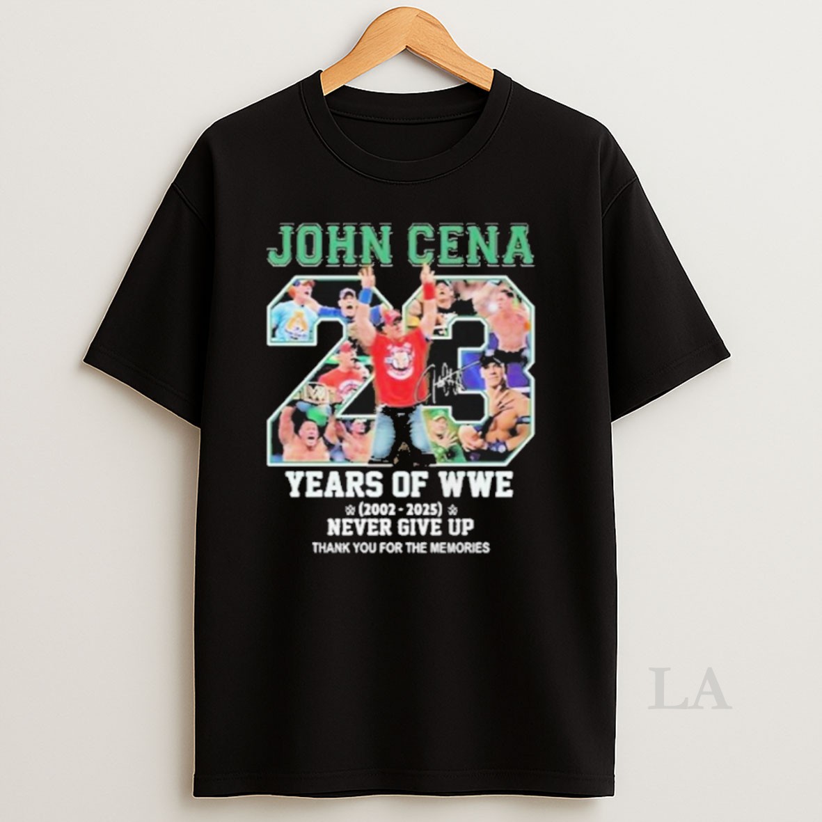 Original John Cena 2002 2025 23 Years Of Wwe Never Give Up Thank You For The Memories Signature Shirt