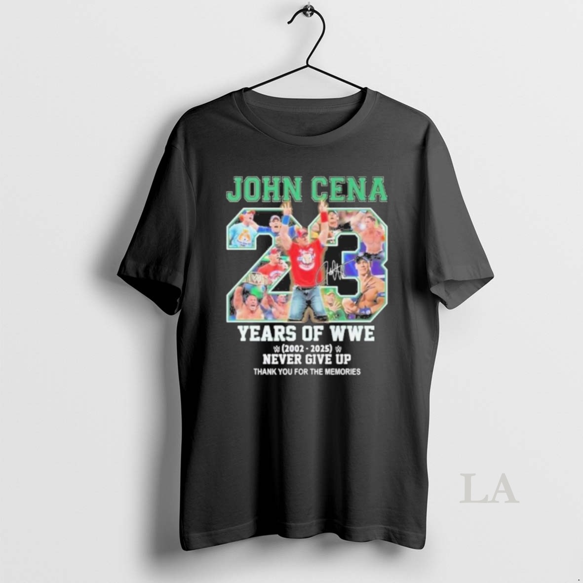 Original John Cena 23 Years Of Wwe 2002 2025 Never Give Up Shirt