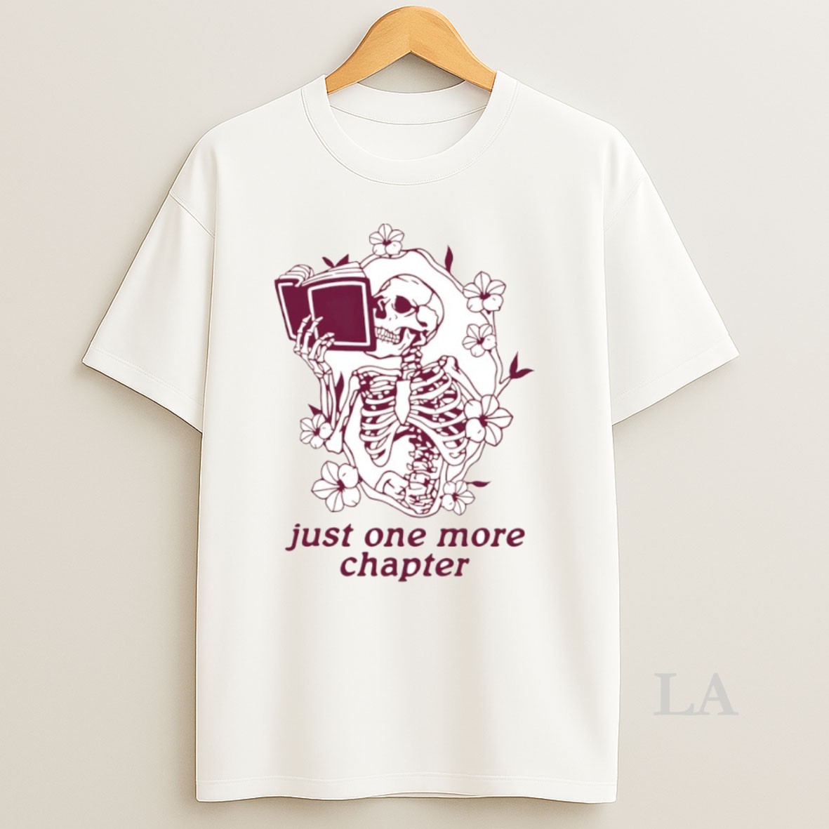 Original Just One More Chapter Skeleton Circle Shirt