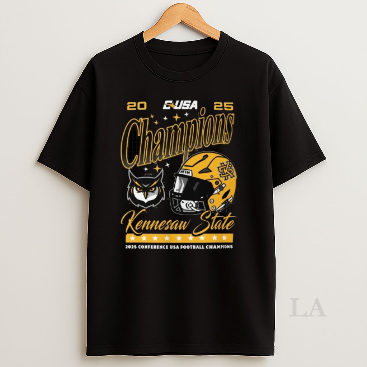 Original Kennesaw State Owls Football Are 2025 Conference Usa Football Champions Helmet Shirt