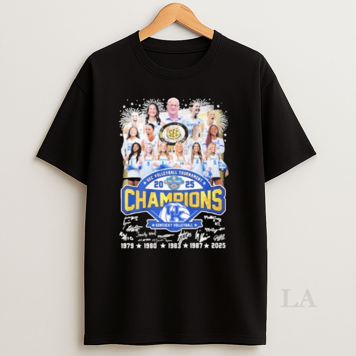 Original Kentucky Wildcats Teams 2025 Sec Volleyball Tournament Champions Signatures Shirt