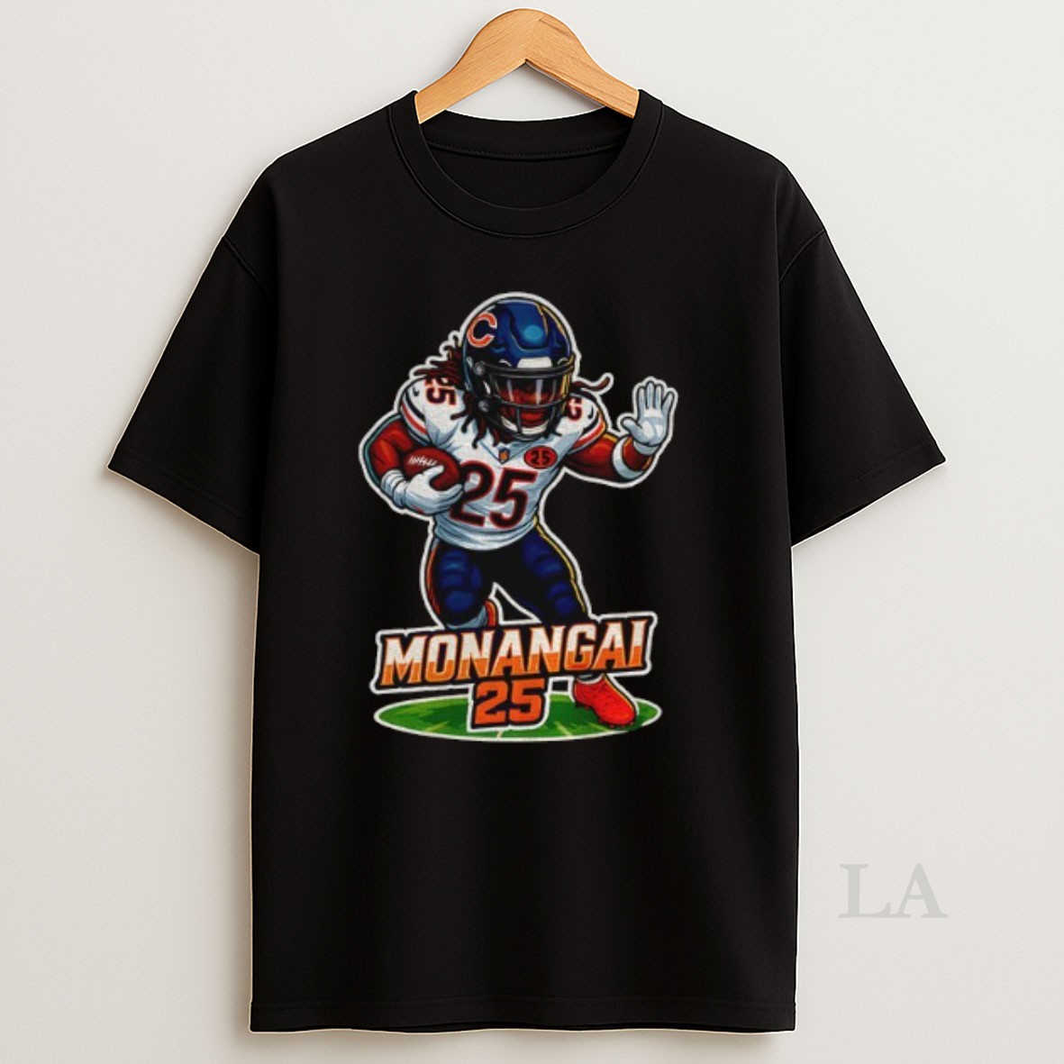Original Kyle Monangai Bears Cartoon Caricature Chicago Bears Football Shirt