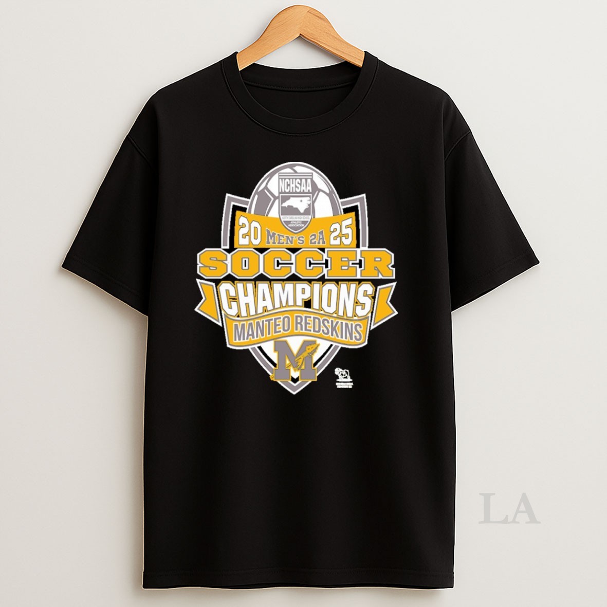 Original Manteo Redskins Nchsaa Soccer Division Mens 2a Champions Shirt