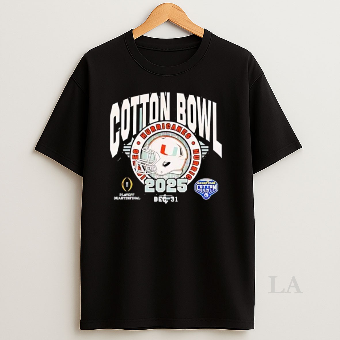 Original Miami Hurricanes 2025 Goodyear Cotton Bowl Helmet Shirt