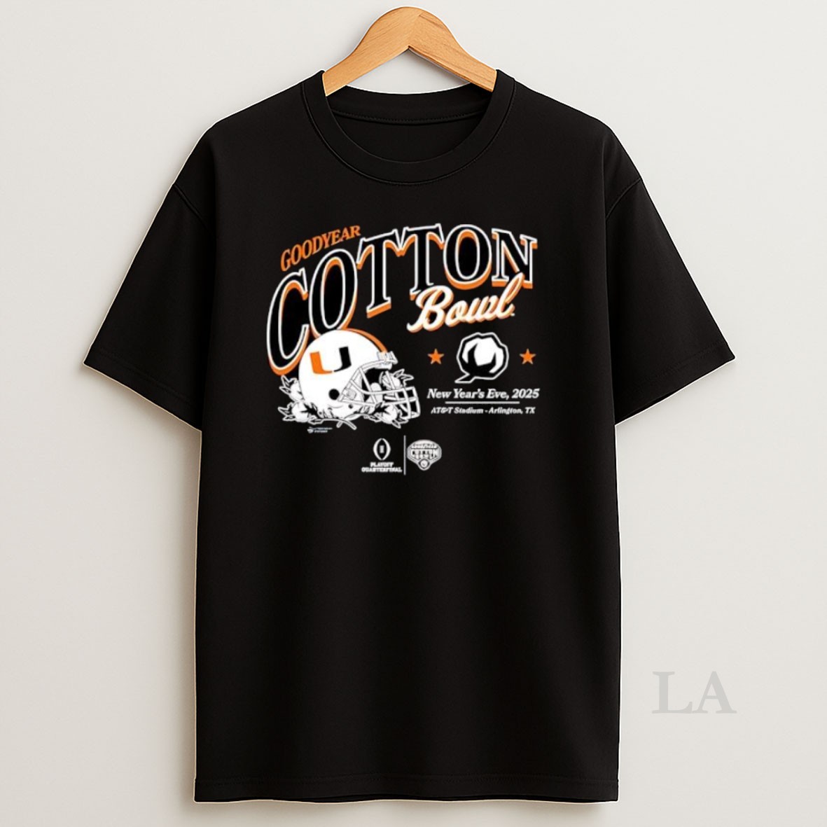 Original Miami Hurricanes Football 2025 Goodyear Cotton Bowl Helmet Shirt