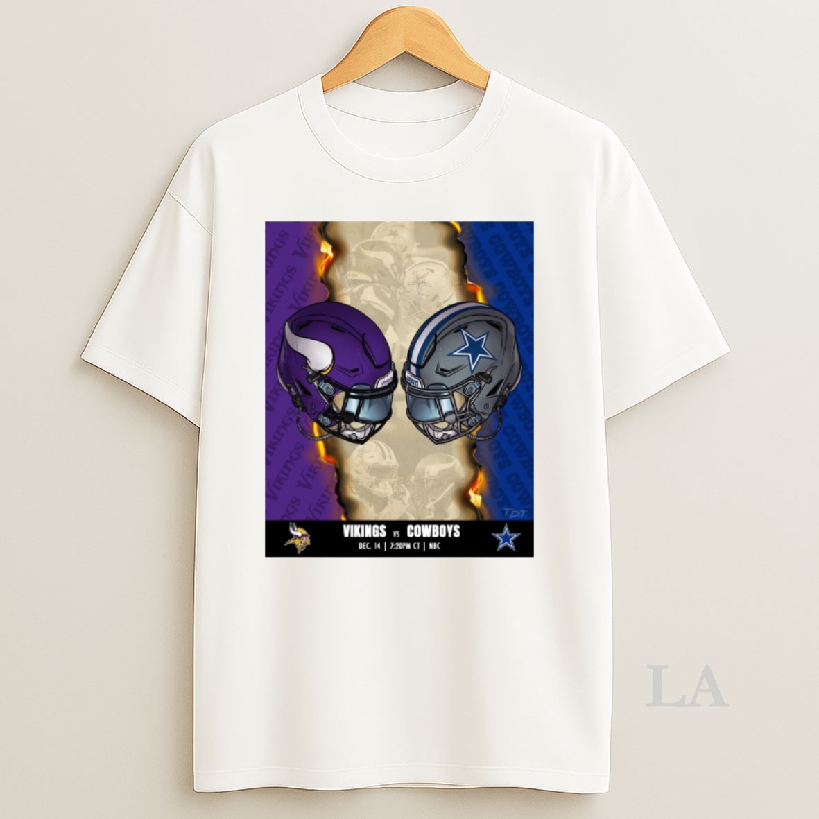 Original Minnesota Vikings Vs Dallas Cowboys Nfl Game December 14 2025 Att Stadium Helmets Shirt