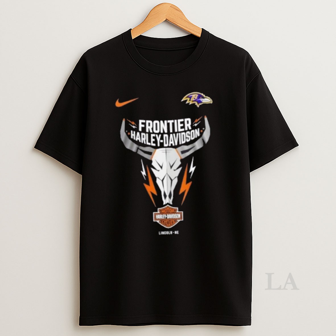 Original Nfl Baltimore Ravens X Frontier Harley Davidson 2 Sided Shirt