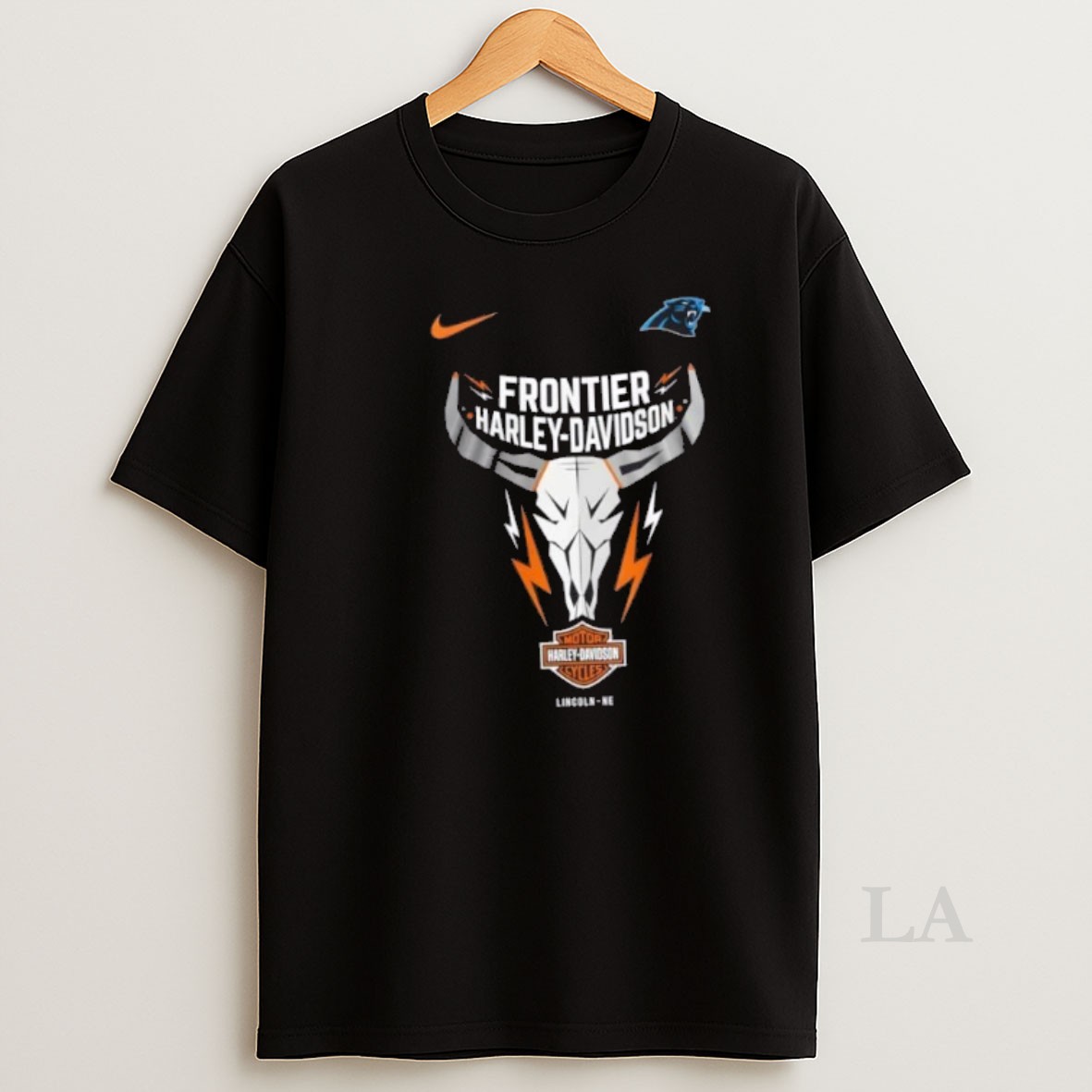Original Nfl Carolina Panthers X Frontier Harley Davidson 2 Sided Shirt