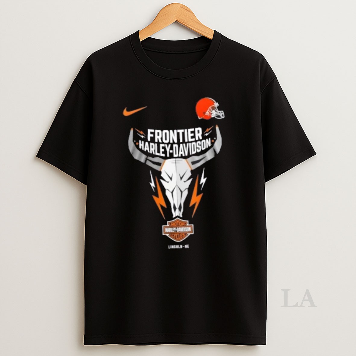 Original Nfl Cleveland Browns X Frontier Harley Davidson 2 Sided Shirt