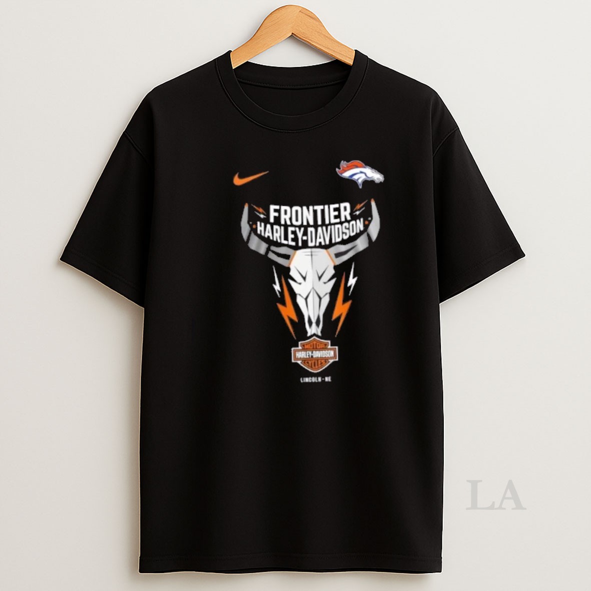 Original Nfl Denver Broncos X Frontier Harley Davidson 2 Sided Shirt