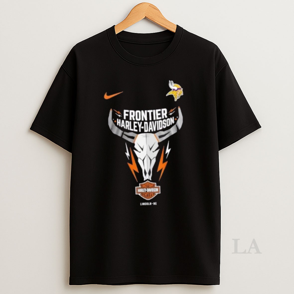Original Nfl Minnesota Vikings X Frontier Harley Davidson 2 Sided Shirt