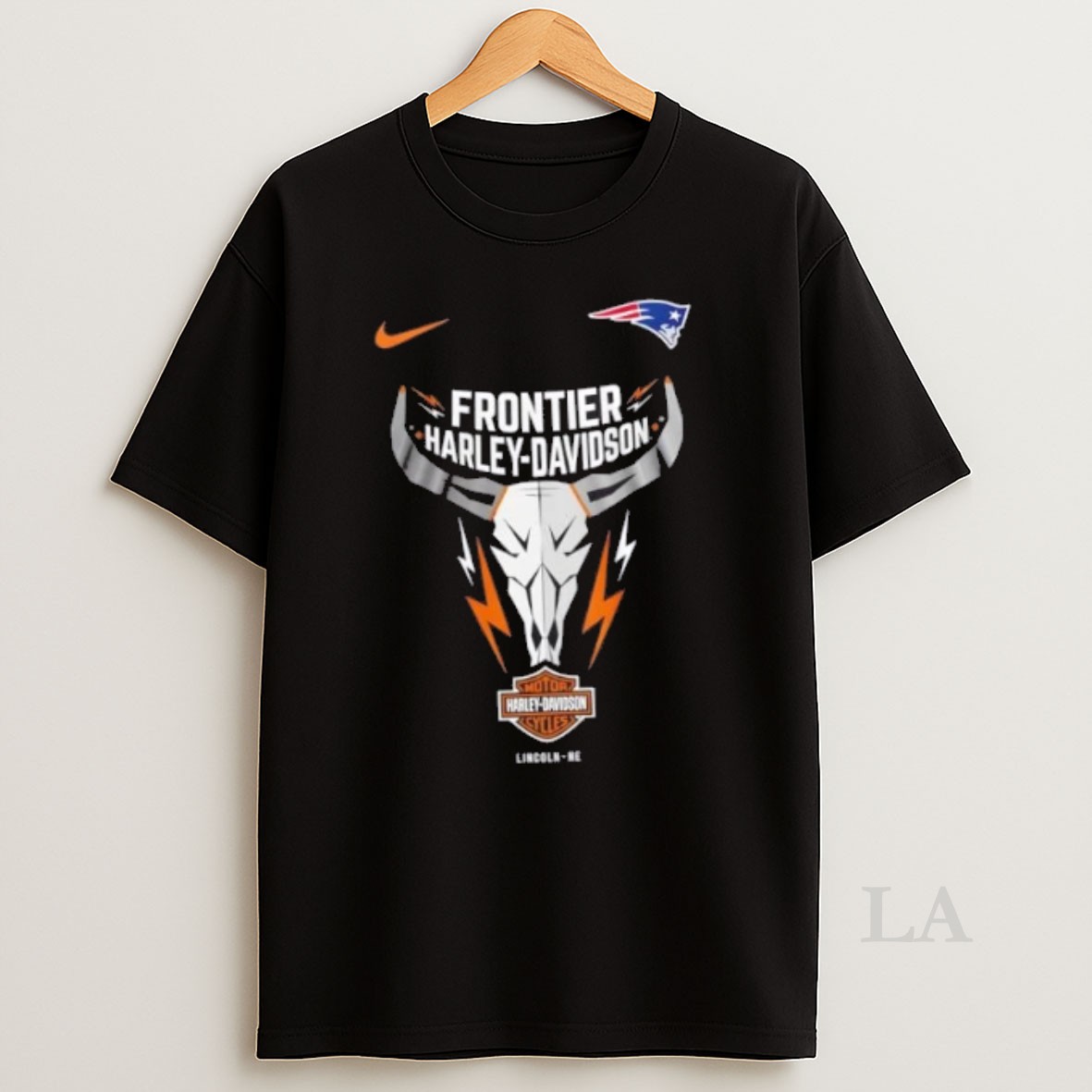 Original Nfl New England Patriots X Frontier Harley Davidson 2 Sided Shirt