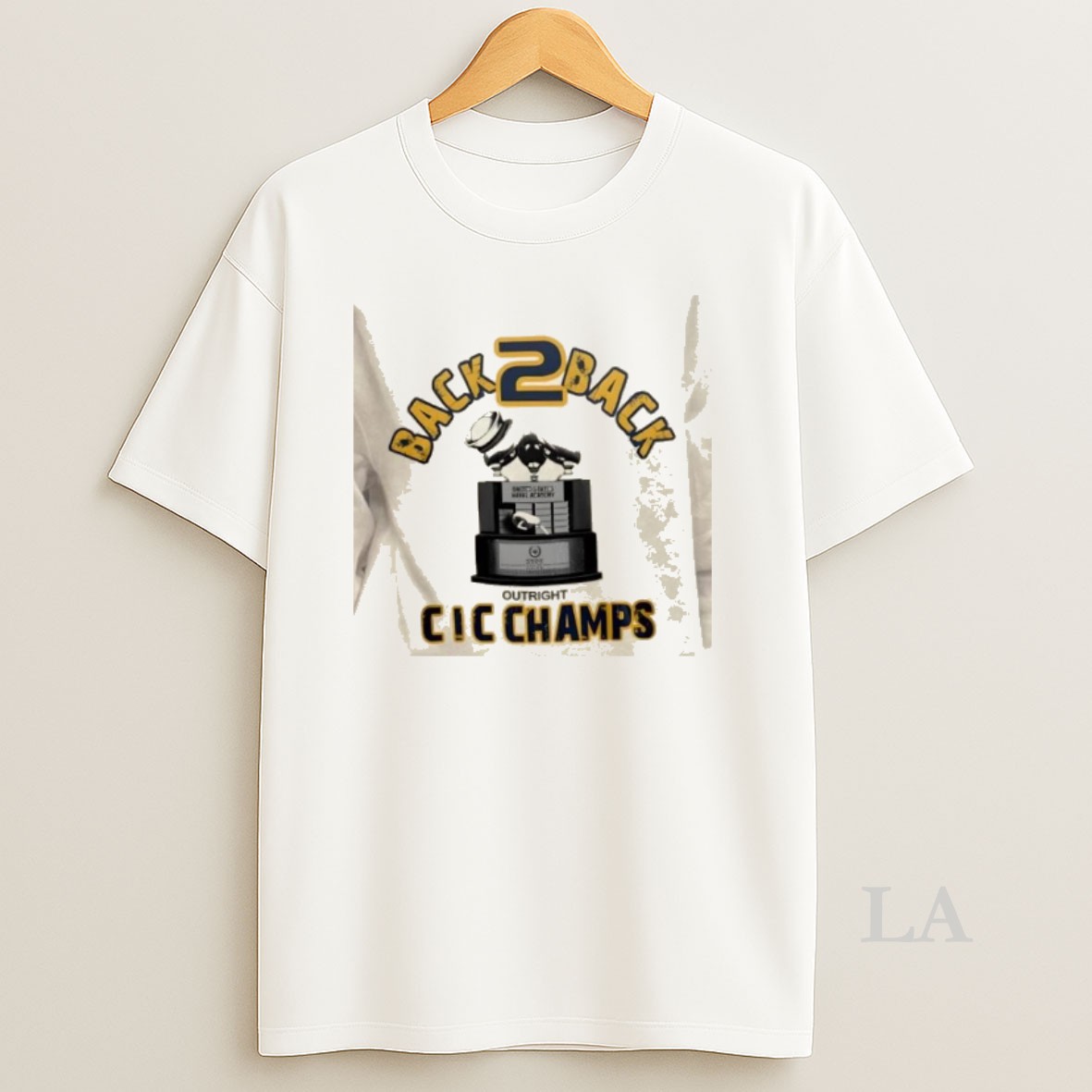 Original Navy Football Back To Back Outright Cic Champs 2 Sided Shirt