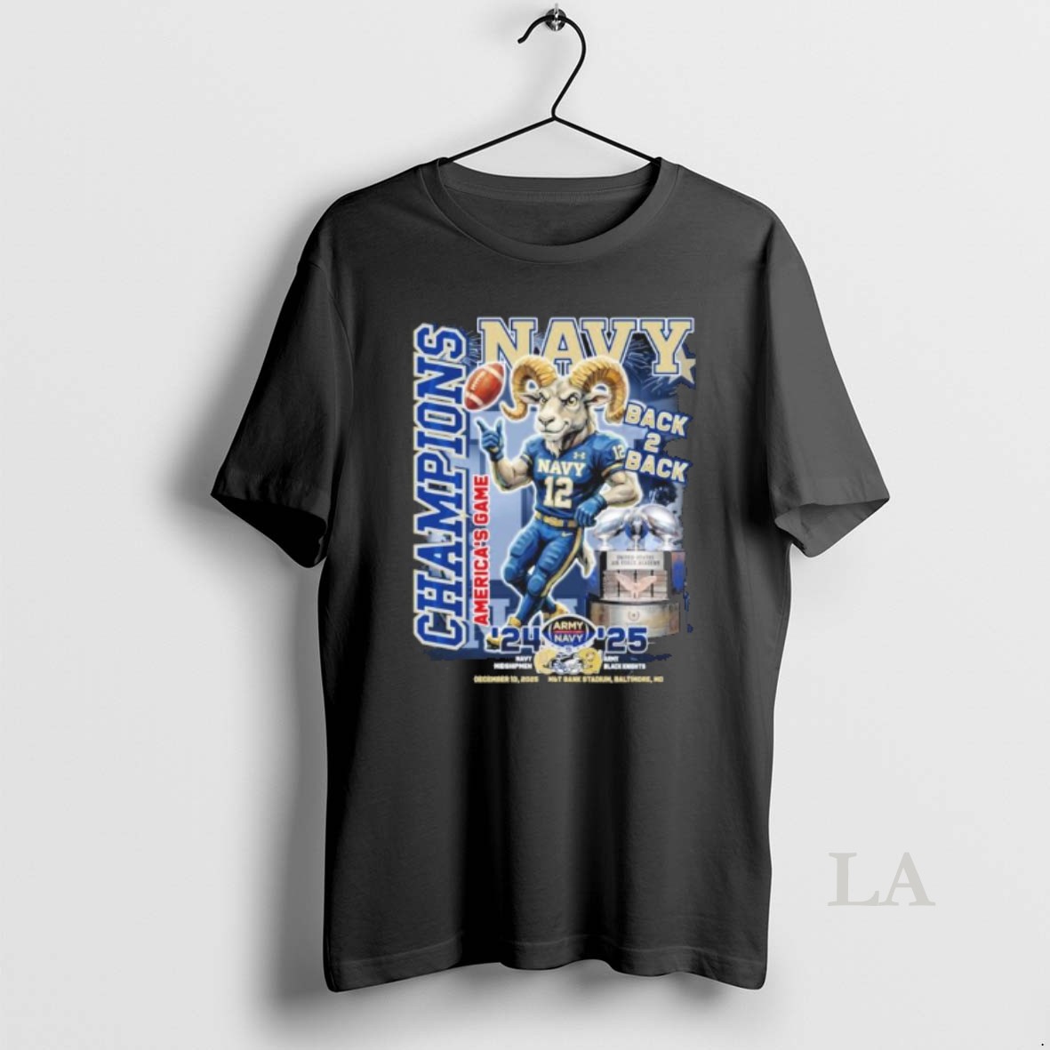Original Navy Midshipmen Mascot Back 2 Back Americas Game Champions Shirt