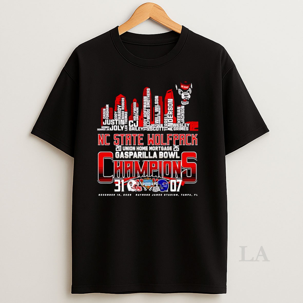 Original Nc State Wolfpack 2025 Gasparilla Bowl Champions Shirt