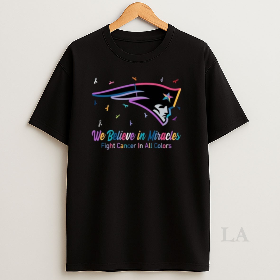 Original New England Patriots We Believe In Miracles Fight Cancer In All Colors Shirt