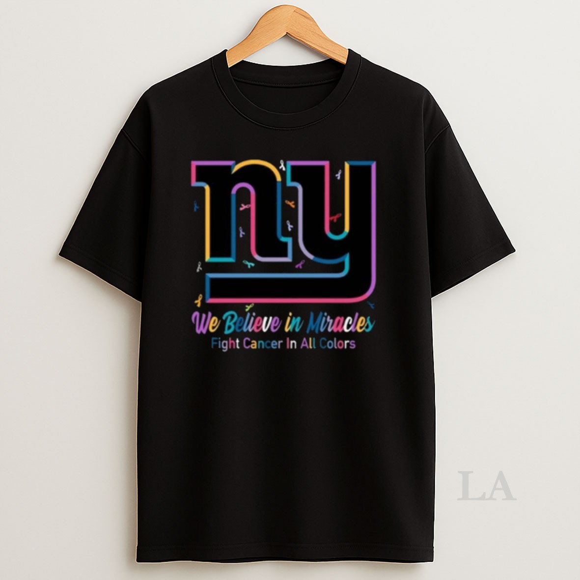 Original New York Giants We Believe In Miracles Fight Cancer In All Colors Shirt