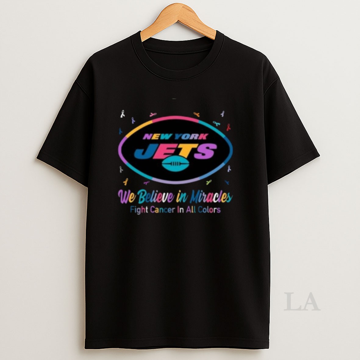 Original New York Jets We Believe In Miracles Fight Cancer In All Colors Shirt