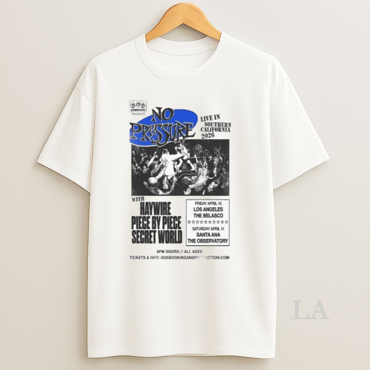 Original No Pressure Apr 10 2026 La The Belasco Haywire Piece By Piece Secret World Shirt