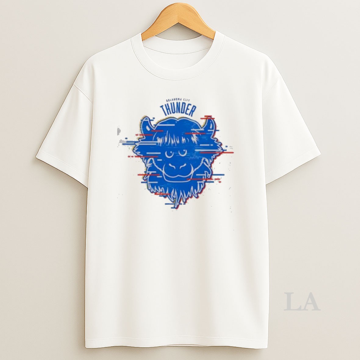 Original Okc Thunder Rumble Glitch Logo Shirt