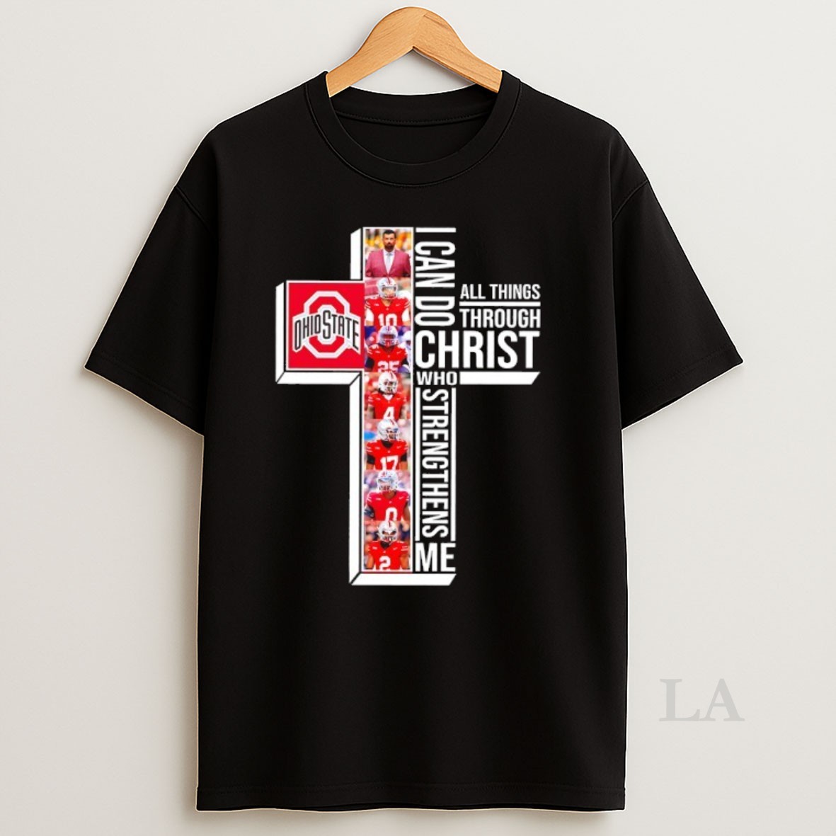 Original Ohio State Buckeyes Cross Can Do All Things Through Christ Who Strengthens Me Shirt