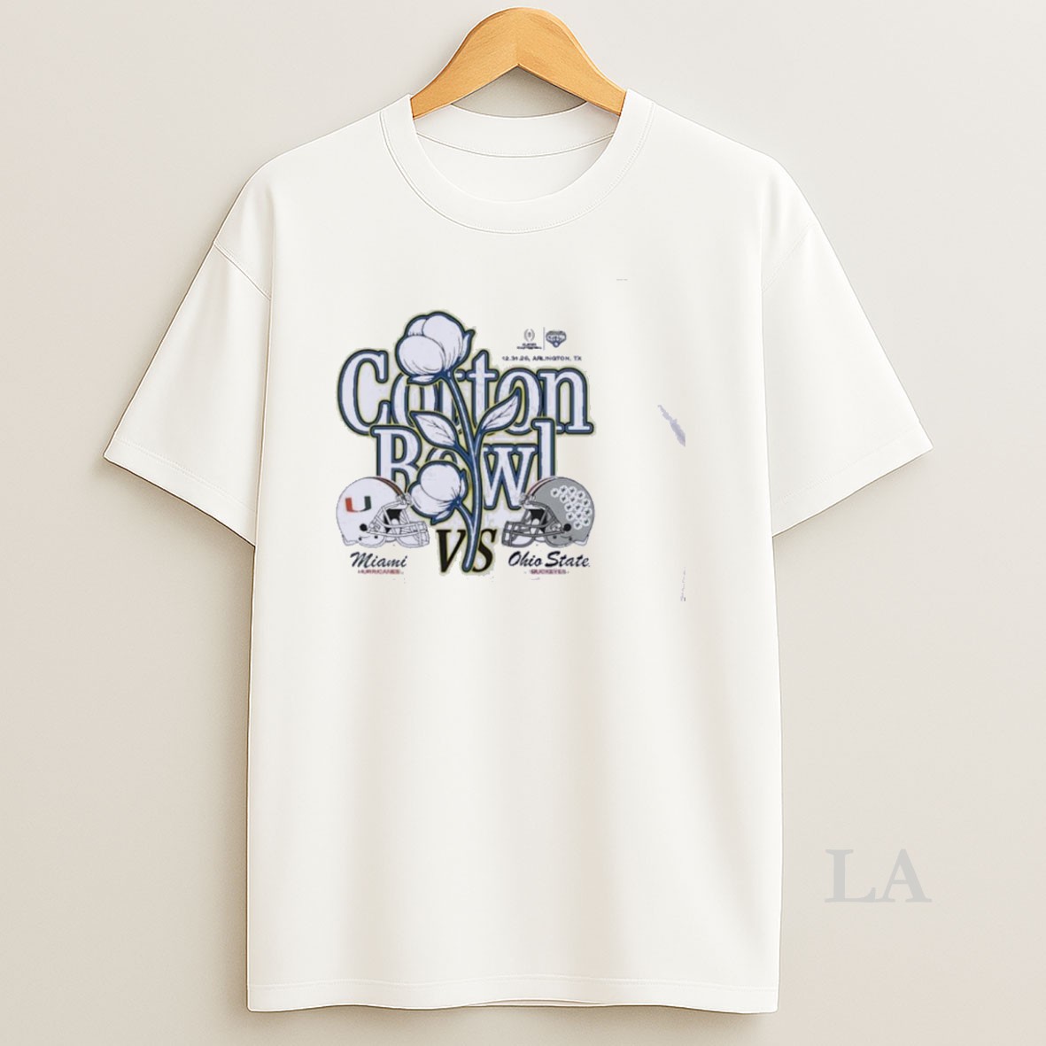 Original Ohio State Vs Miami 2025 Cotton Bowl At Arlington Tx December 31 2025 Helmet Shirt