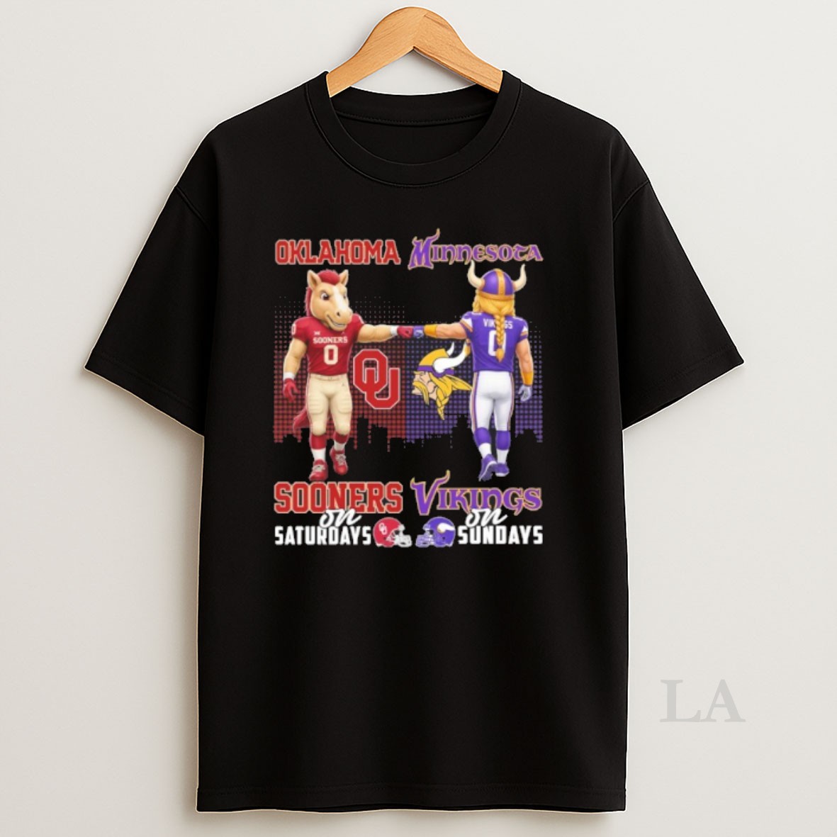 Original Oklahoma Sooners And Minnesota Vikings Mascot On Saturdays And On Sundays Shirt
