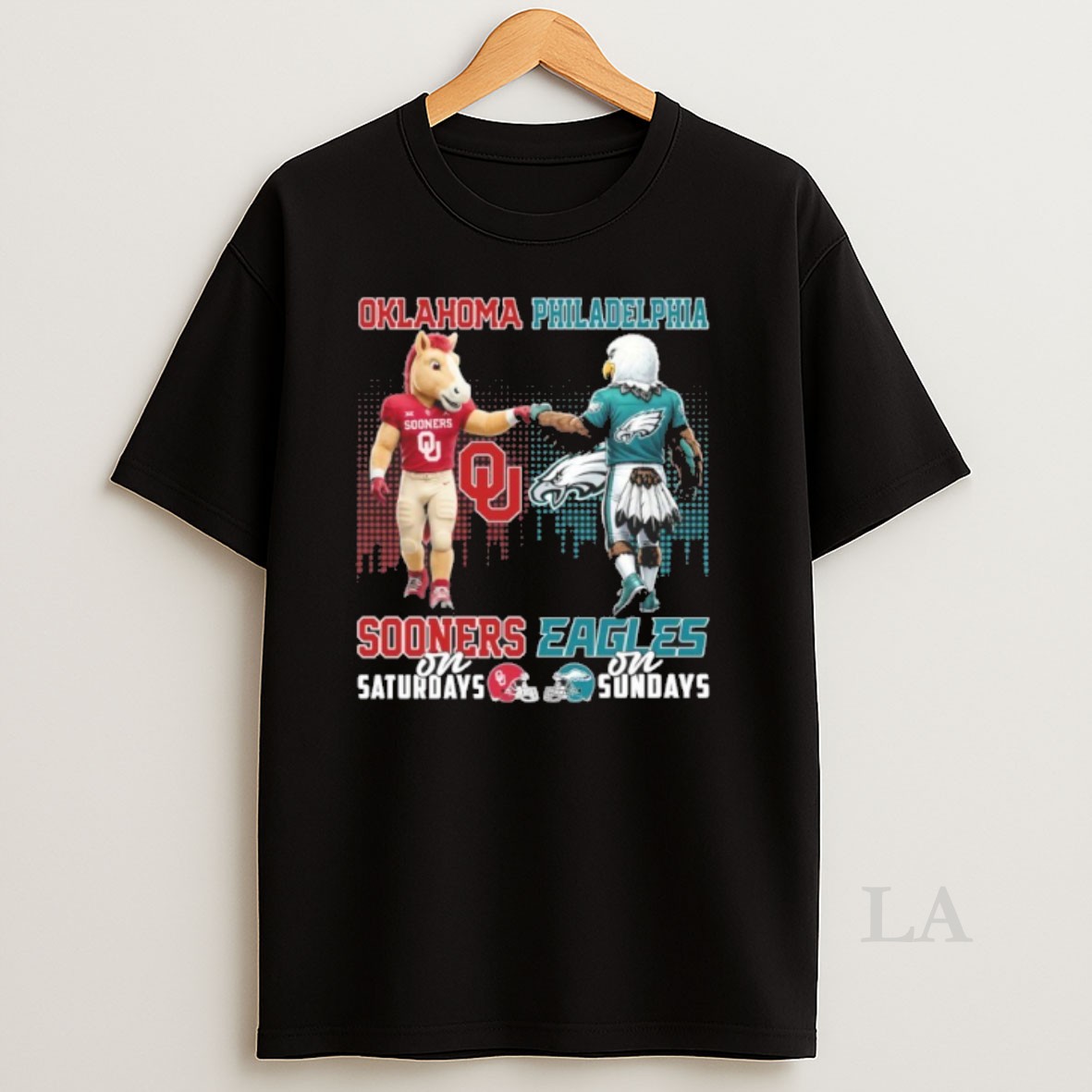 Original Oklahoma Sooners And Philadelphia Eagles Mascot On Saturdays And On Sundays Shirt