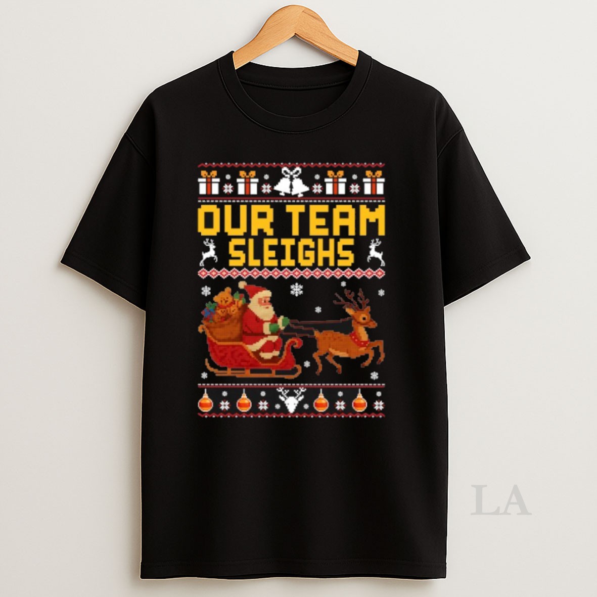 Original Our Team Sleighs Santa Reindeer Ugly Christmas Shirt