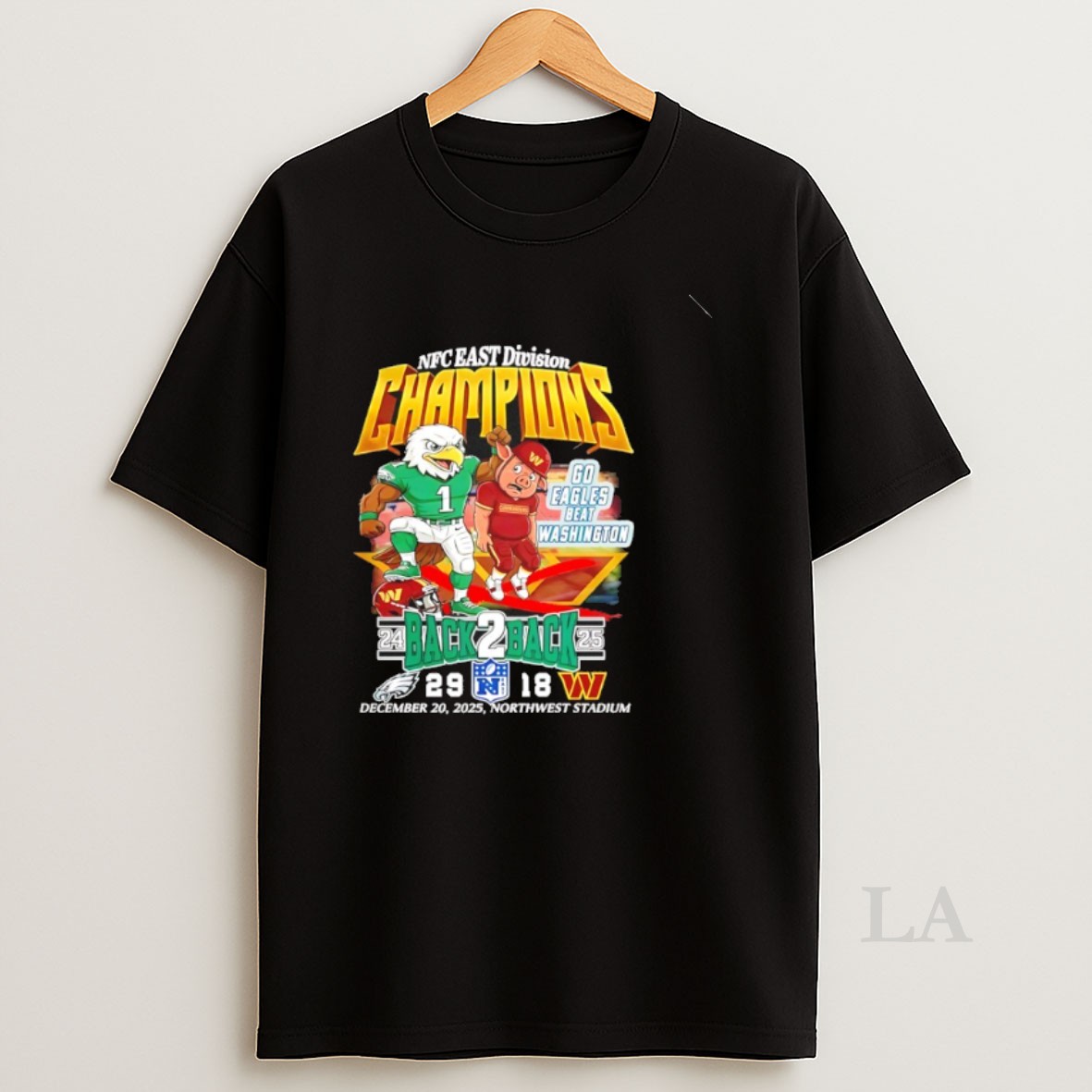 Original Philadelphia Eagles Nfc East Division Champions 2025 Back 2 Back Mascot Shirt