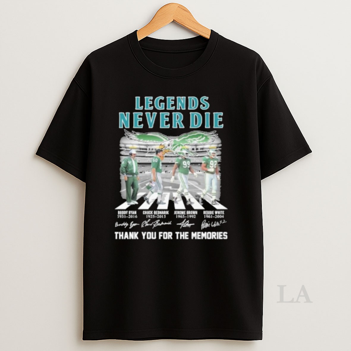 Original Philadelphia Legends Never Die Player Abbey Road Signature Thank You For The Memories Shirt