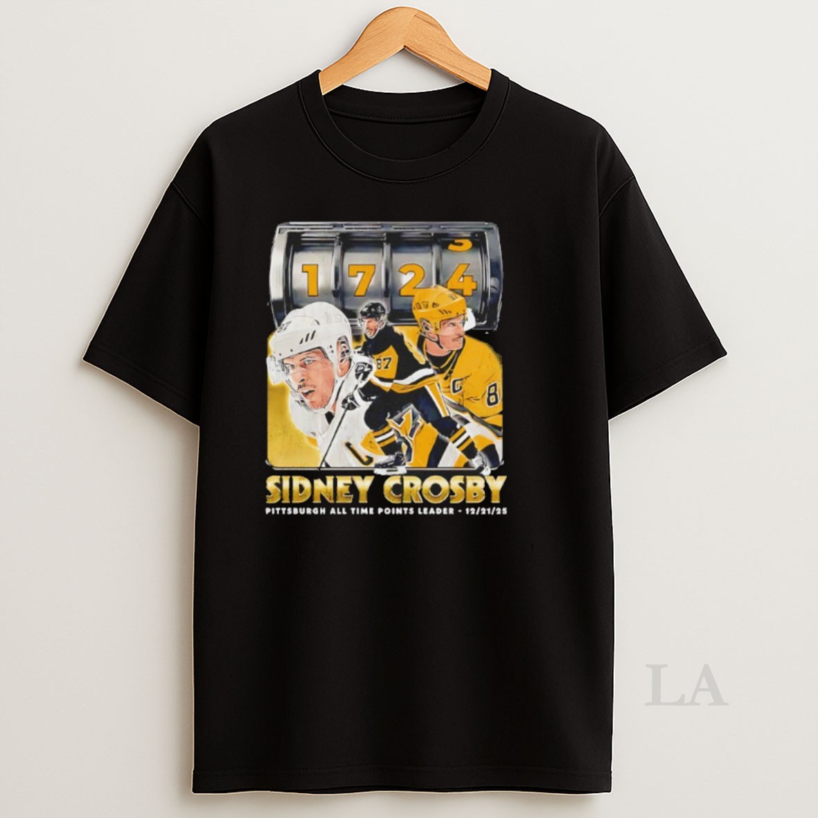 Original Pittsburgh Penguins Sidney Crosby 1724 All Time Points Leader Shirt