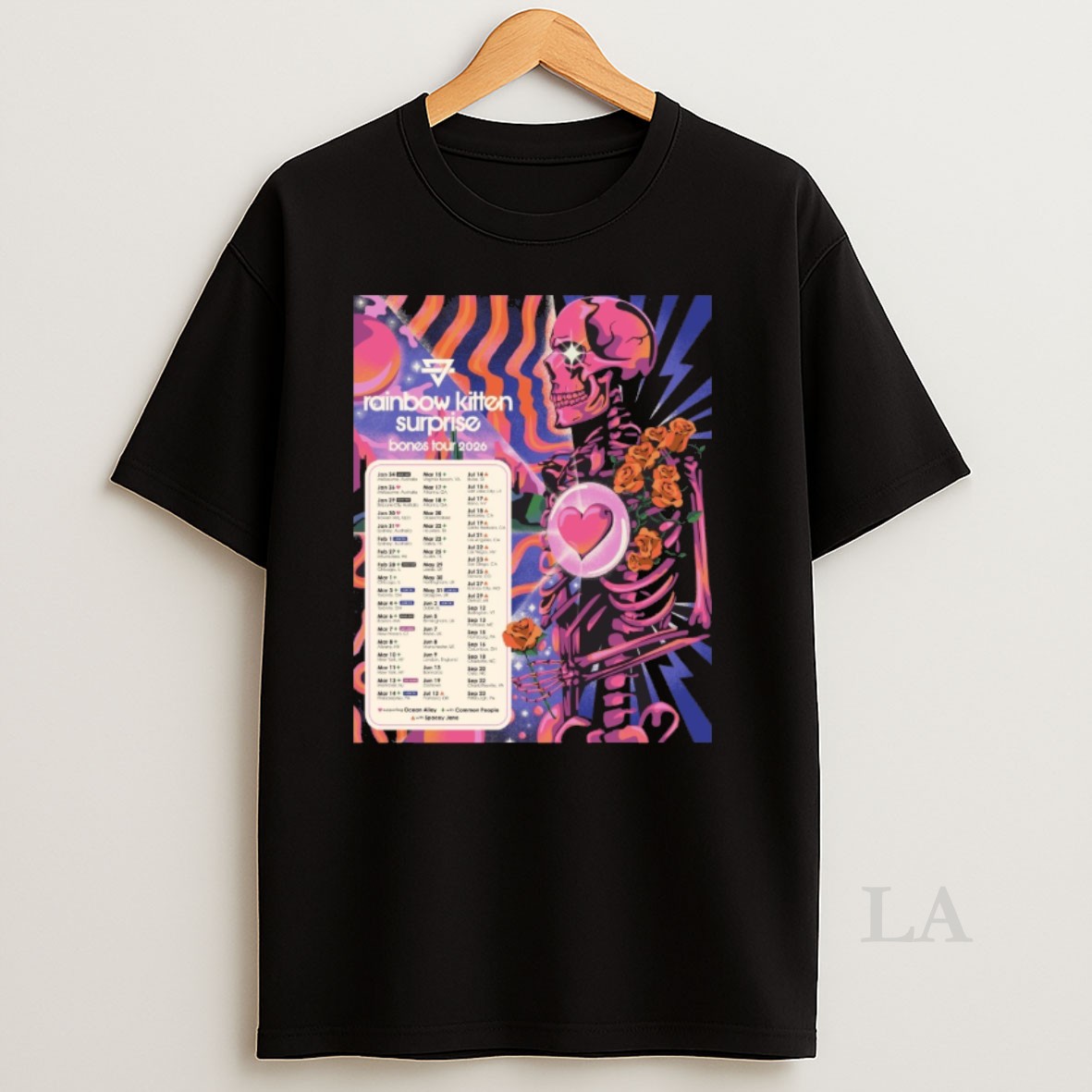 Original Rainbow Kitten Surprise 2026 Bones Tour Shirt