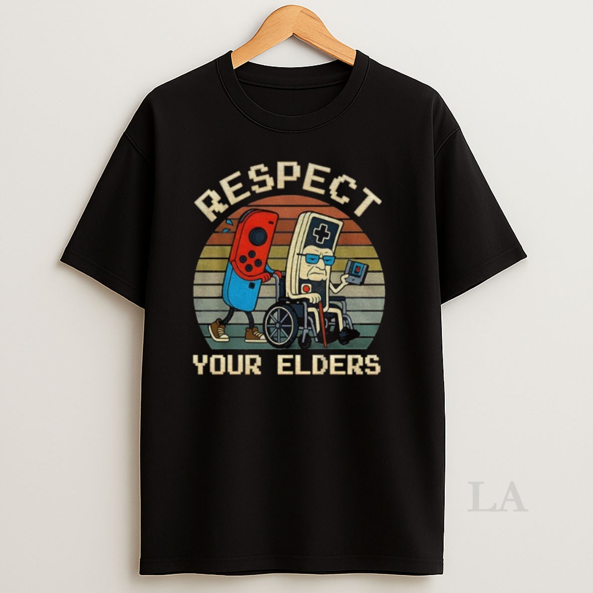 Original Respect Your Elders Gaming Funny Gamer Controller 80s Shirt