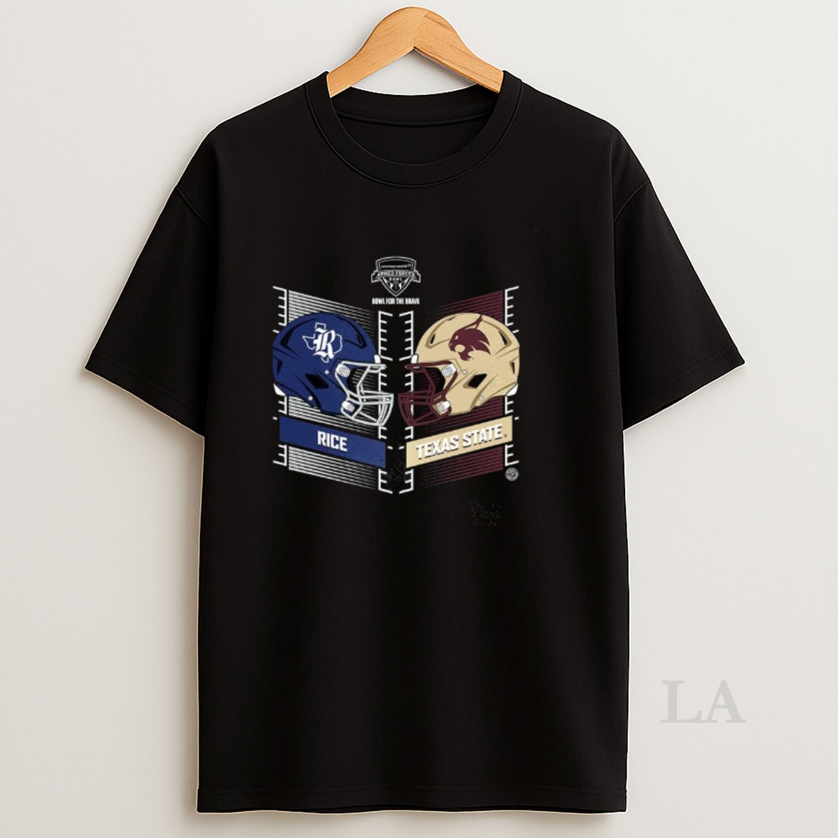 Original Rice Owls Vs Texas State Bobcats 2025 Armed Forces Bowl Shirt
